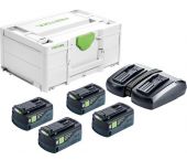 Festool SYS 18V 4 x 5,2/TCL 6 DUO Pack batterie et chargeur (4x 5,2 Ah) - systainer - 577136