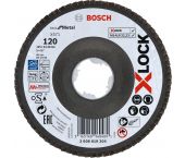 Bosch 2608619204 - X-LOCK disque à lamelles Best for Metal bombée, fibre de verre, Ø125mm, G 120, X571